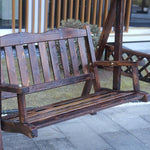 Outdoor Swing Wooden Solid Wood Chair Garden Courtyard Anti-corrosion Hanging Hammock Cradle With Ceiling Luxury Swing