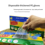 Transparent Disposable Crawfish PE Gloves Kitchen Clean Food Catering Baking Beauty Hairdressing Thickened Film Gloves Box Extraction Type 100 Pieces 100 Pieces / Box Free Size