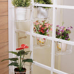 Flower Pot Rack Iron Balcony Outdoor Flower Pot Hanging Basket Hanging Flower Storage Rack 5 Pieces