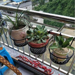 (shoot 2 To Send 3) European Balcony Railing Flower Rack Hanging Iron Guardrail Window Sill Flower Pot Rack Meat Rack Black