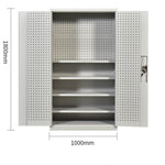 Heavy Duty Tool Cabinet Gray White 4-layer Plate Mesh 1000 * 500 * 1800mm Hardware Tool Storage Cabinet Factory Workshop Finishing Cabinet