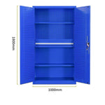 Heavy Duty Tool Cabinet Blue Inside One Draw 2-layer Plate With Net 1000 * 500 * 1800mm Hardware Tool Factory Workshop Storage And Finishing Cabinet