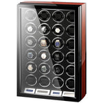 CHIYODA Watch Winder For 24 Watches, Automatic Watch Box With Quiet Mabuchi Motor & LCD Touch Screen & Remote Control