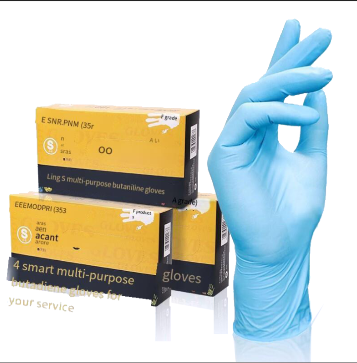 Blue Size L Disposable Nitrile Rubber Gloves Oil Resistant Waterproof Non-Slip Protective Gloves Powder Free Cleaning Gloves
