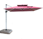 Outdoor Courtyard Table And Chair Sunshade Umbrella Large Terrace Villa Garden Square Leisure Combination Luxury 3.5m Square + 180kg Base