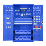 Heavy Tool Cabinet Blue Inner Two Draw 2-layer Plate Mesh 1000 * 500 * 1800mm Hardware Tool Factory Workshop Storage And Finishing Cabinet