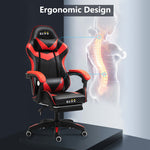 ECVV Gaming Chair Ergonomic Racing Style Recliner Chair Vibrating Massage Thickened PU Leather Latex Filling for E-sports Player Gaming Anchor