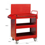 Mobile Trolley In Maintenance Tool Car Workshop Red Industrial Hand Hold Push Car
