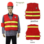 Pure Cotton Environmental Sanitation Electric Riding Safety Reflective Vest Construction Clothing Safety Officer Warning Clothing Red Reflective Warning Clothing