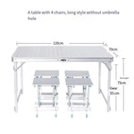 Outdoor Folding Table Furniture Portable Combination Set Fishing Stool Simple Aluminum Alloy Table Barbecue Picnic Table Exhibition Advertising Table