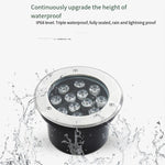 LED Underwater Buried Lamp Fountain Waterscape Fish Pond Landscape Lamp Waterproof Stainless Steel Colorful Spotlight Underwater Swimming Pool Lamp 6w