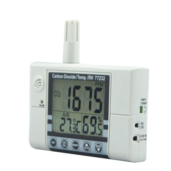 Gas Detector Wall Mounted CO2 Concentration Monitor CO2 Leakage Tester Alarm With Temperature And Humidity Detection