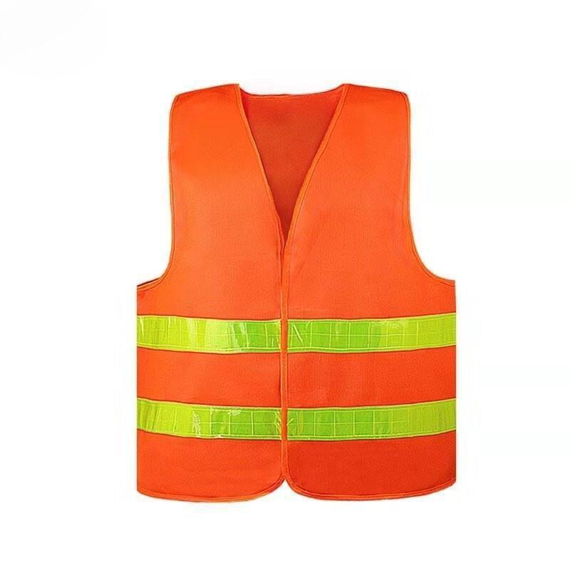 Reflective Vest Vest Lattice Environmental Sanitation Vest Construction Riding Warning Reflective Vest Environmental Sanitation Overalls Can Be Printed Fluorescent Orange Vest Orange