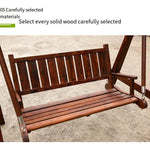 Outdoor Solid Wood Rocking Chair Carbonized Wood Swing Hanging Chair Garden Balcony Leisure Double Table Anticorrosive Wood Deep Carbonized Ribbon Ceiling
