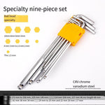 Hexagon Wrench Set Hexagon Box M-shaped Hexagon Screw Driver Hexagon Wrench Tool Extra Long Ball Head 9-piece Set