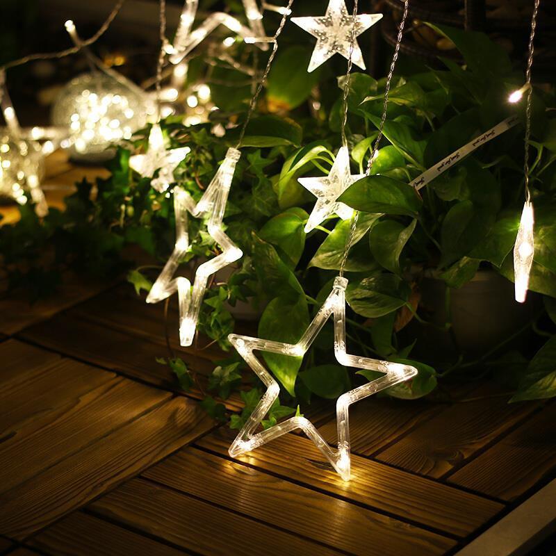 Solar Lamp With Outdoor Courtyard Color Lamp Flashing Lamp String Lamp Remote Control LED Lamp String Garden Villa Decorative Star Lamp 3.5m