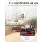 Balcony Hanging Chair Household Rocking Chair Indoor Basket Rattan Chair Single Double Bedroom Girl Swing Lazy Bird's Nest Rocking Thick Rattan Double With Pedal White