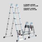 10.5 FT Multi-Position Aluminum Ladder A-Frame/ Straight Multi-purpose Ladder For Home/Garden Work Telescoping Extension Ladder For Outdoor Indoor Use