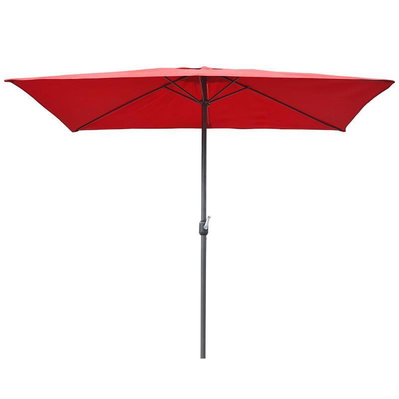 2*2m Wine Red Sunshade + Base + Umbrella Cover Outdoor Umbrella Rectangular Umbrella Courtyard Balcony Umbrella Sunscreen Terrace Coffee Bar Umbrella Leisure Umbrella Stall Umbrella