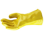 Yellow Cotton-Wool Plastic Labor Protection PVC Gloves Oil Resistant Stain Resistant Acid And Alkali Resistant Gloves For Aquatic Products Processing (Yellow Oil Resistant)
