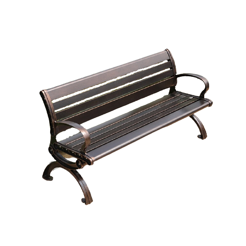 Mojia Outdoor Cast Aluminum Park Bench Outdoor Table Chair Garden Square Back Chair With Armrest Iron Art Leisure Bench Park Leisure Chair