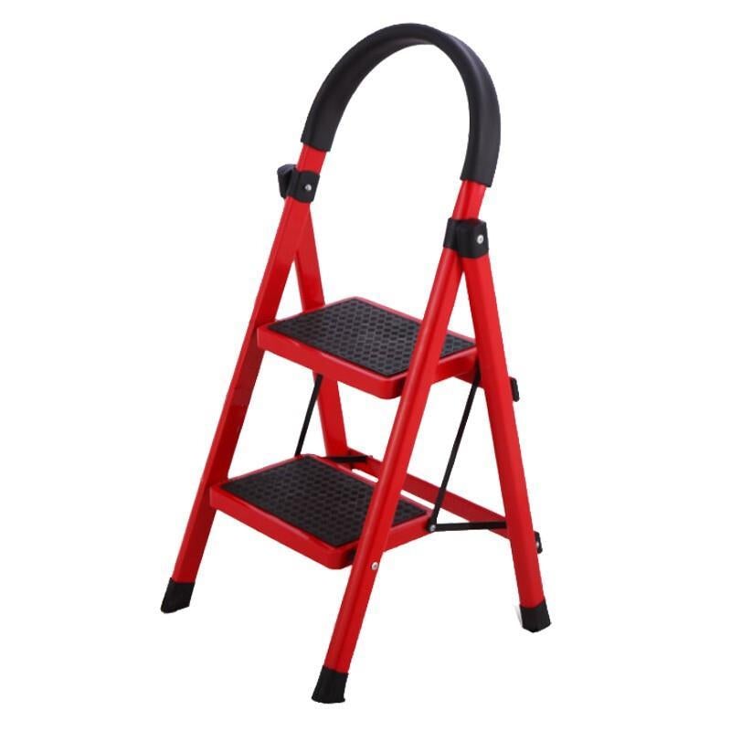 Herringbone Ladder Folding Ladder Thickened Aluminum Alloy Pedal Portable Multi-purpose Ladder Red Climbing Ladder Two-step Ladder