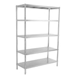 5 Tier Stainless Steel Stacking Shelf Warehouse Racks Kitchen Storage Shelf Commercial Display Material Shelf 70*40*175cm