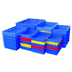 6 Pieces Thickened  Plastic Tray, Food Tray, Breeding Tray, Sand Table, Children's Logistics Week, Rotary Table, Parts Sorting Box, Rectangular Material Tray [square Blue 5, 450x295x55mm]