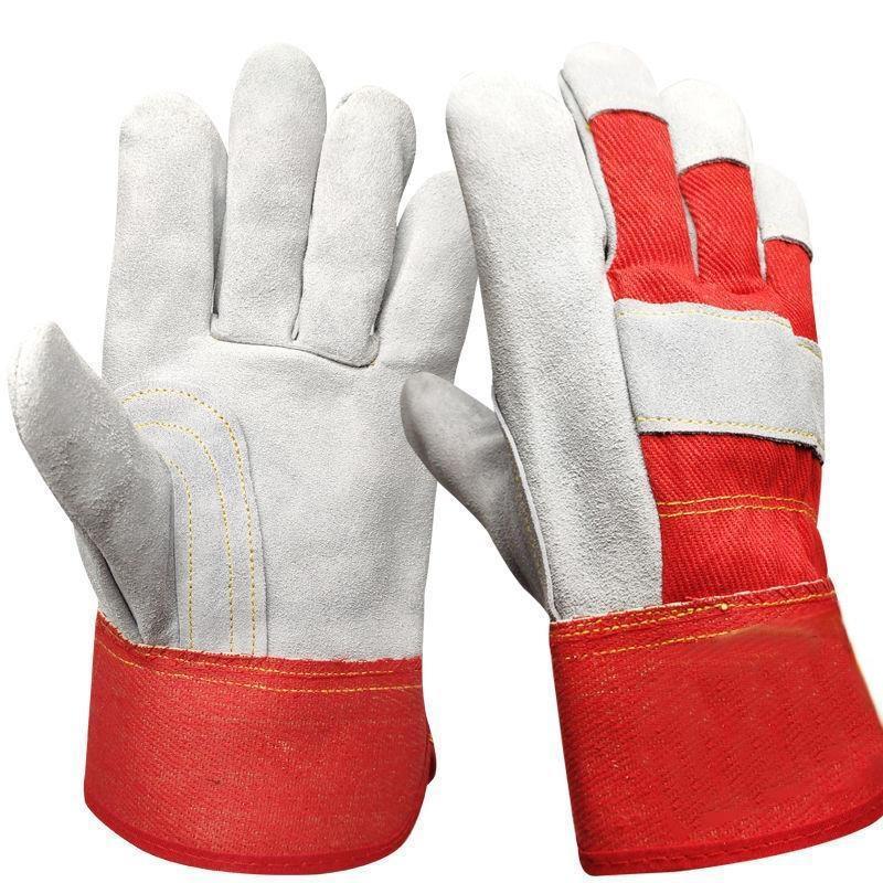 Welder's Special Soft Leather Welding Gloves Anti Scalding And Wear Resistant Pure Cow Leather Heat Insulation And High Temperature Resistant Welding Gloves Short Full Hand Seamless Upgrade 1 Pair