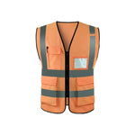 Multi-Pocket Reflective Clothing Breathable Reflective Vest Construction Night Working Vest - Orange Free Size