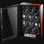 CHIYODA Watch Winder For 12 Watches, Automatic Watch Box With Quiet Mabuchi Motor & LCD Touch Screen & Remote Control