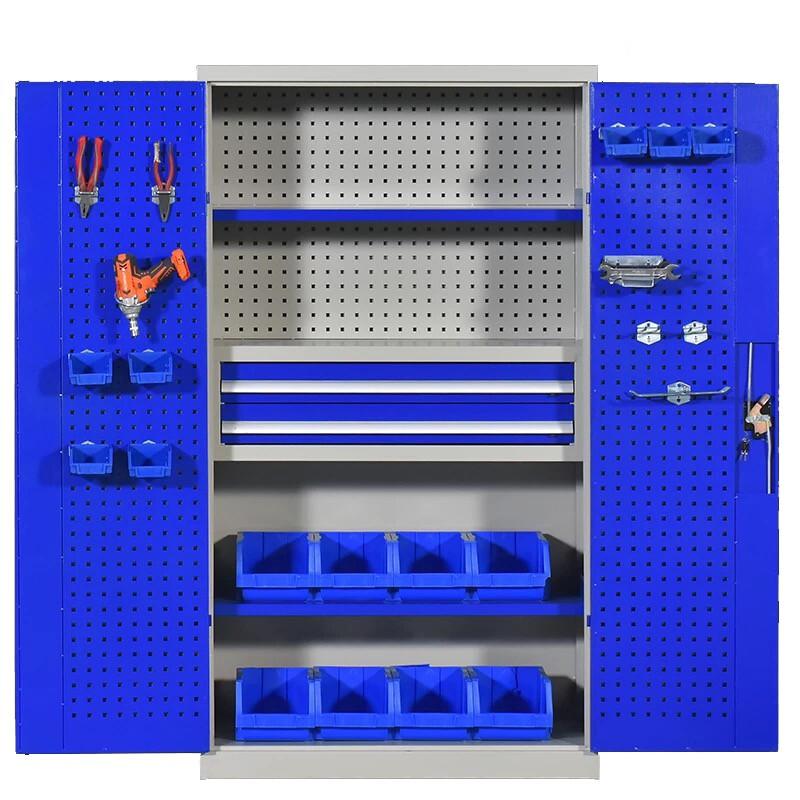 Heavy Metal Tool Cabinet Thickened Sheet Iron Cabinet Tool Box Factory Auto Repair Workshop Storage Cabinet With Drawer Double Extraction Belt Grid 1800 * 1000 * 500mm