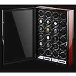 CHIYODA Watch Winder For 24 Watches, Automatic Watch Box With Quiet Mabuchi Motor & LCD Touch Screen & Remote Control